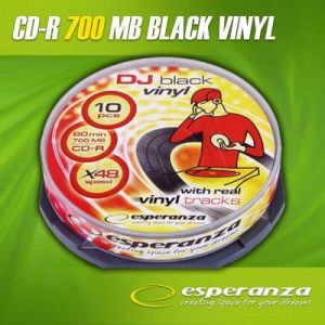 CD-R Esperanza 700MB/80MIN 52xSpeed VINYL BLACK (Cake 10szt)
