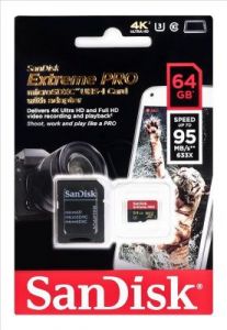 Sandisk micro SDXC Extreme PRO® 64GB Class 10,UHS Class U3 + adapter