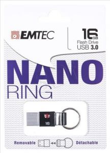 Emtec Flashdrive NANO RING T100 16GB USB 3.0 Czarny