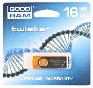 Goodram Flashdrive TWISTER 16GB USB 2.0 Pomarańczowy