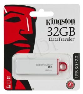 Kingston Flashdrive DataTraveler G4 32GB USB 3.0 Biało-czerwony