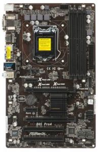 ASROCK B85 Pro4 Intel B85 LGA 1150 (2xPCX/VGA/DZW/GLAN/SATA3/USB3/DDR3/CROSSFIRE)