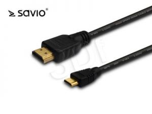 SAVIO KABEL MINI HDMI 1,5M V1,4 3D HDMI A MĘSKIE - MINI HDMI C MĘSKIE CL-09