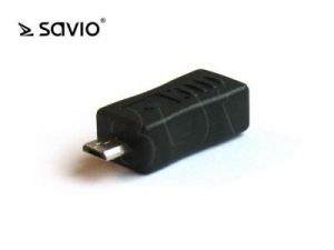 SAVIO ADAPTER MINI USB B ŻEŃSKIE - USB MICRO B MĘSKIE CL-16