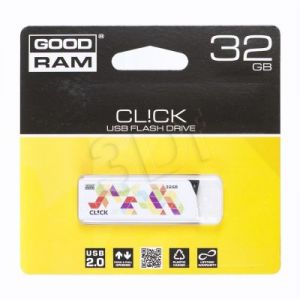 Goodram Flashdrive CL!CK 32GB USB 2.0 Biało-kolorowy