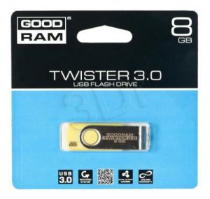 Goodram Flashdrive TWISTER 8GB USB 3.0 Żółty