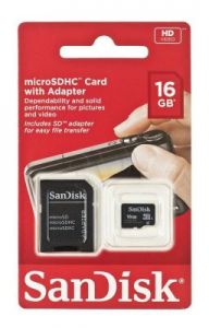 Sandisk micro SDHC SDSDQB-016G-B35 16GB Class 4 + ADAPTER microSD-SD