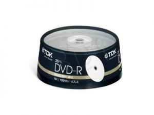 TDK DVD-R 4.7GB 16X PRINTABLE PHOTO INK CAKE 25SZT