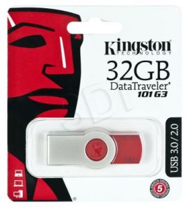 Kingston Flashdrive DataTraveler 101 G3 32GB USB 3.0 Czerwony