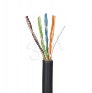Madex kabel FTP kat.5e 305m 4PR 24AWG zewnętrzny, żelowany kolor czarny.