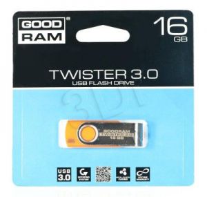 Goodram Flashdrive TWISTER 16GB USB 3.0 Pomarańczowy