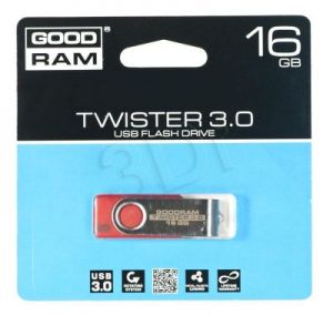 Goodram Flashdrive TWISTER 16GB USB 3.0 Czerwony
