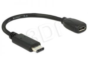 DELOCK KABEL USB TYPE-C MĘSKI -> MICRO-B ŻEŃSKI 0.15 M