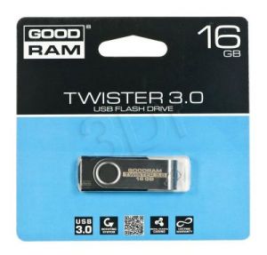 Goodram Flashdrive TWISTER 16GB USB 3.0 Czarny