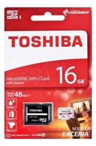 TOSHIBA micro SDHC EXCERIA 16GB Class 10,UHS Class U1 + ADAPTER microSD-SD