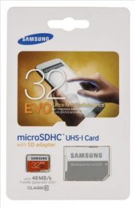 Samsung micro SDHC EVO 32GB Class 10,UHS Class U1 + ADAPTER microSD-SD
